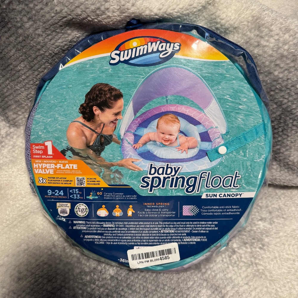 Swimways Sun Canopy Inflatable Infant Spring Float for Infants